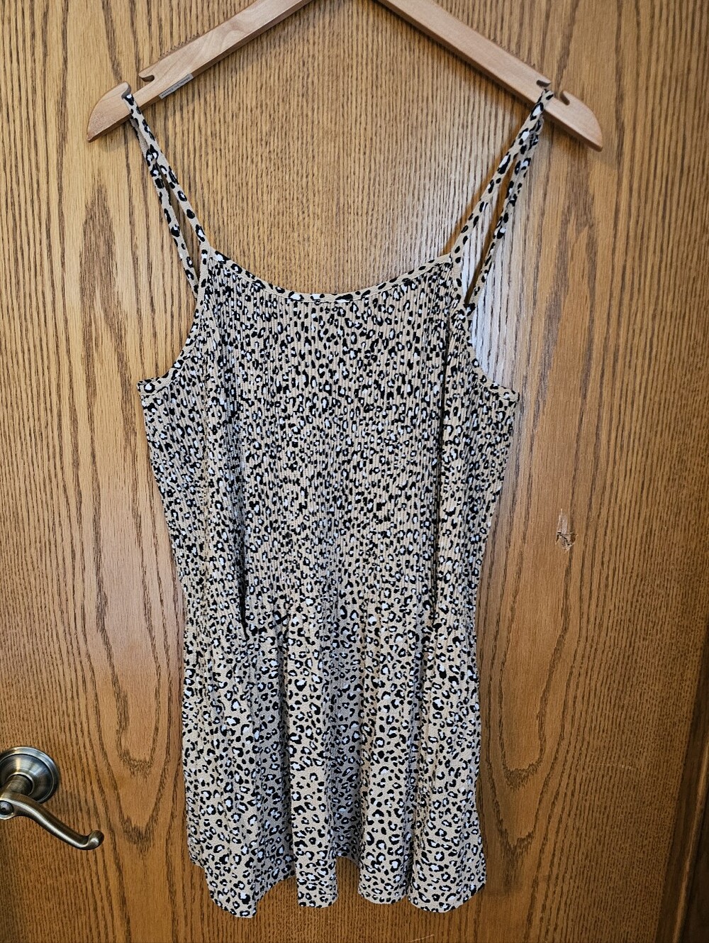 ODDI Leopard Print Spaghetti Strap Tank